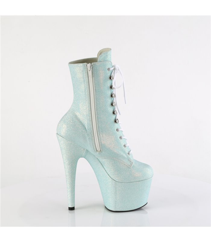 ADORE-1020SDG - platform ankle boots - baby blue with shimmer | Pleaser