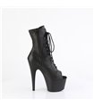 ADORE-1021 - Platform Peep Toe Ankle Boots - Black Matt | Pleaser