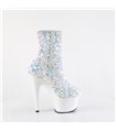 ADORE-1042SQ - platform ankle boots - white/multicolor with sequins | Pleaser