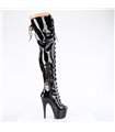 ADORE-3022 - Platform Overknee Boots - Black shiny | Pleaser