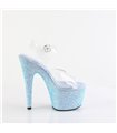 ADORE-708LG - Plateau sandaal met hoge hak - babyblauw met glitters | Pleaser