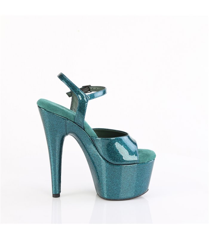 ADORE-709GP - Plateau sandaal met hoge hak - blauw/groen met glitters | Pleaser