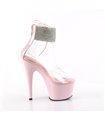 ADORE-724RS - Plateau High Heel Sandalette - Rosa/Klar mit Strass | Pleaser