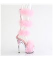 ADORE-728F - Plateau High Heel Sandalette - Rosa mit Plüsch | Pleaser