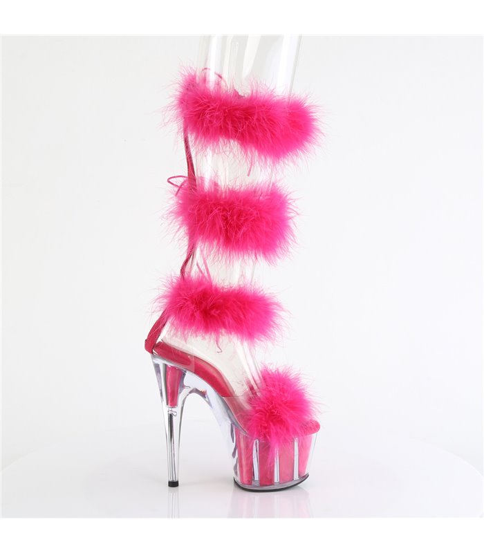 ADORE-728F - Plateau High Heel Sandalette - Pink Plüsch | Pleaser