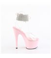 ADORE-791-2RS - Plateau High Heel Sandalette - Rosa/Klar mit Strass | Pleaser