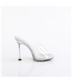 CUPID-401 - Mules - Silver/Clear | Fabulicious