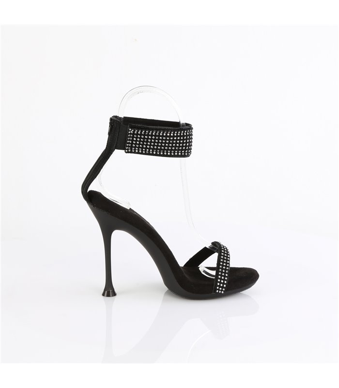 CUPID-440 - sandal - black with rhinestones | Fabulicious