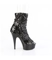 DELIGHT-1008SQ - platform ankle boots - black with sequins | Pleaser