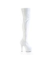 DELIGHT-3000HWR - Plateau Overknee Stiefel - Weiß Lack Holografisch | Pleaser