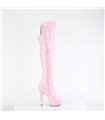 DELIGHT-3018 - Plateau Overknee Stiefel - Rosa Lack | Pleaser