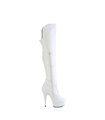 DELIGHT-3018 - Platform Overknee Boots - Matt White | Pleaser