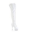 DELIGHT-3022 - Plateau Overknee Stiefel - Weiss Lack | Pleaser