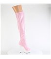 DELIGHT-3029 - Plateau Overknee Stiefel - Rosa/weiß Holografisch | Pleaser