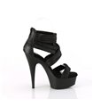 DELIGHT-620 - Platform High Heel Sandals - Black Matt | Pleaser