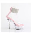 DELIGHT-624RS - Plateau High Heel Sandalette - Rosa/Klar mit Strass | Pleaser