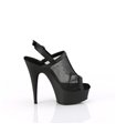 DELIGHT-636 - Plateau High Heel Sandalette - Schwarz Mesh | Pleaser