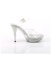 ELEGANT-408ABRS - Plateau High Heel Sandalette - Klar mit Strass | Fabulious 