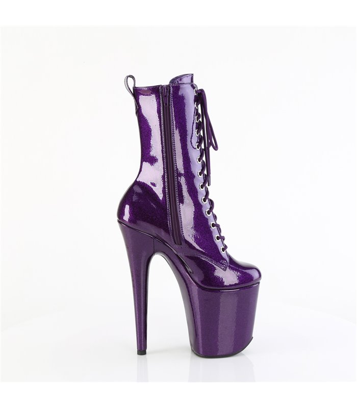 FLAMINGO-1040GP - platform ankle boots - purple shiny with glitter | Pleaser