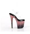 FLAMINGO-808SS - Plateau High Heel Sandalette - Schwarz/Rosa mit Farbverlauf | Pleaser