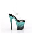 FLAMINGO-808SS - Platform high heel sandal - black/turquoise gradient | Pleaser