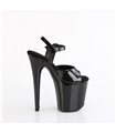 FLAMINGO-809GP - Platform high heel sandal - black glitter | Pleaser