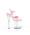 FLAMINGO-809HT - Plateau High Heel Sandalette - Rosa Holografisch | Pleaser