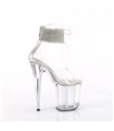 FLAMINGO-824RS - Plateau High Heel Sandalette - Klar mit Strass | Pleaser