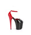 FLAMINGO-868 - Platform High Heel Sandals - Black/Red shiny | Pleaser