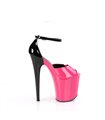 FLAMINGO-868 - Platform High Heel Sandals - Black/Pink | Pleaser
