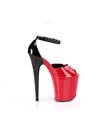 FLAMINGO-868 - Platform High Heel Sandals - Red/Black shiny | Pleaser