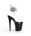 FLAMINGO-891-2RS - Plateau sandaal met hoge hak - zwart lakleer met strass steentjes | Pleaser