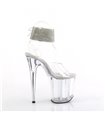 FLAMINGO-891-2RS - Platform high heel sandal - clear with rhinestones | Pleaser