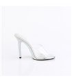 GALA-01DM - Mules - silver/clear with rhinestones | Fabulicious