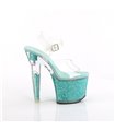 LOVESICK-708SG - Platform high heel sandal - turquoise glitter | Pleaser