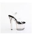 LOVESICK-708T - Platform High Heel Sandals - Clear/Black | Pleaser