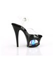 MOON-708DIA - Plateau High Heel Sandalette - Schwarz Lack | Pleaser