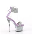 SKY-327RSI - Platform high heel sandal - purple/silver with glitter rhinestones | Pleaser