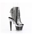 SPECTATOR-1017RSF - Plateau Stiefelette - Schwarz/Silber mit Strass | Pleaser