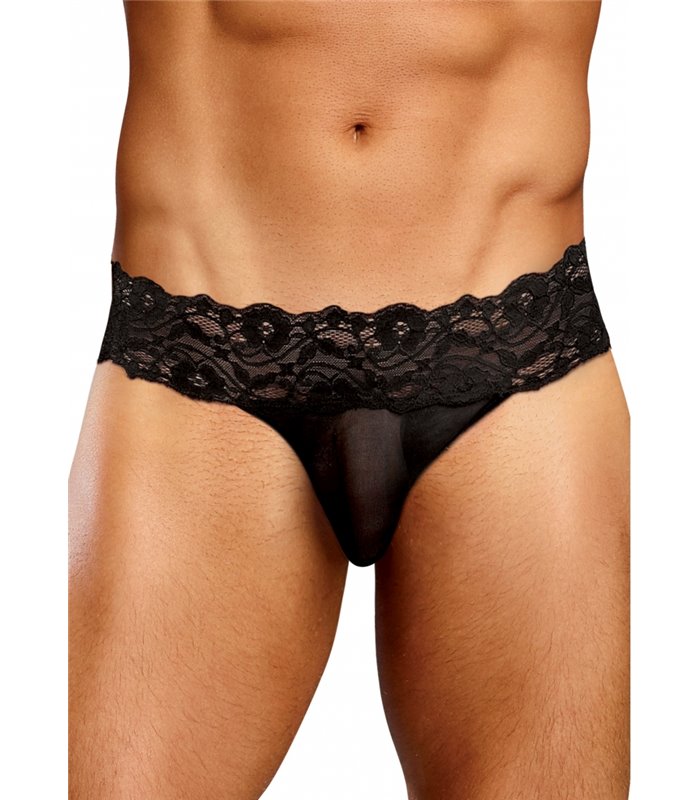 Mikro Tanga mit Spitze für Herren - Schwarz