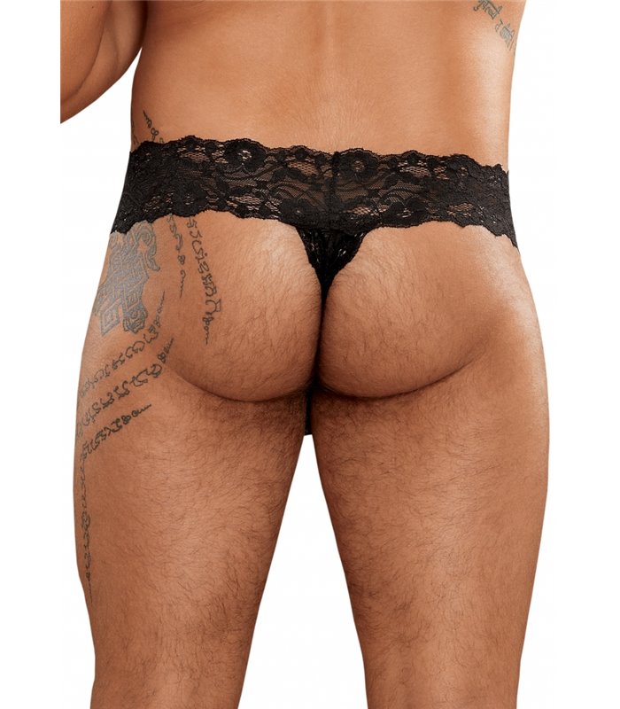 Mikro Tanga mit Spitze für Herren - Schwarz