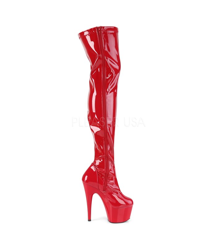 Plateau Overknee Stiefel ADORE-3000 - Lack Rot