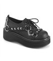 EMILY-32 Plateau Halbschuh Schwarz Matt | DemoniaCult