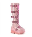 SHAKER-210 Plateau Stiefel Pink mit Herzen | DemoniaCult