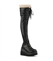 SHAKER-325 Plateau Overknee Stiefel Schwarz | DemoniaCult