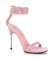 CHIC-40 - Sandalette mit Knöchelriemchen und Glitzersteinen - Rosa | Pleaser