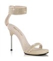 CHIC-40 - Sandalen met enkelbandjes en strasssteentjes - beige | Pleaser