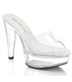 MARTINI-501 Plateau Pantolette Transparent/Klar | Pleaser