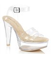 MARTINI-505 Platform Sandals Clear/Beige| Pleaser