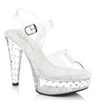 MARTINI-508SDT Plateau Sandalette Transparent/Klar Strass | Pleaser